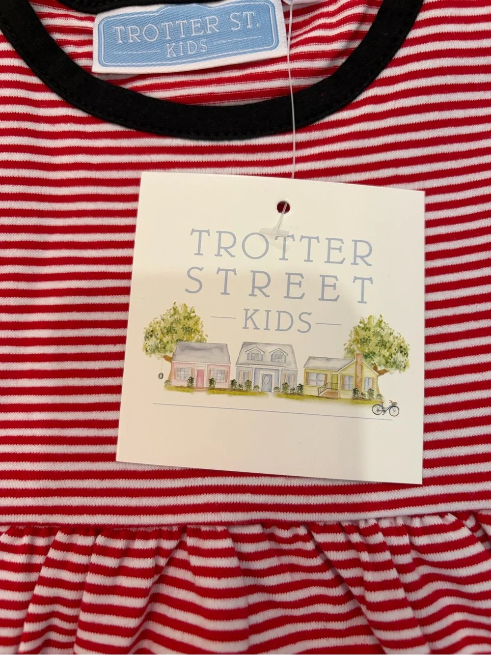 NWT Trotter Street Kids Red & Black Game Day Flutter Pocket Dress Girls 18M